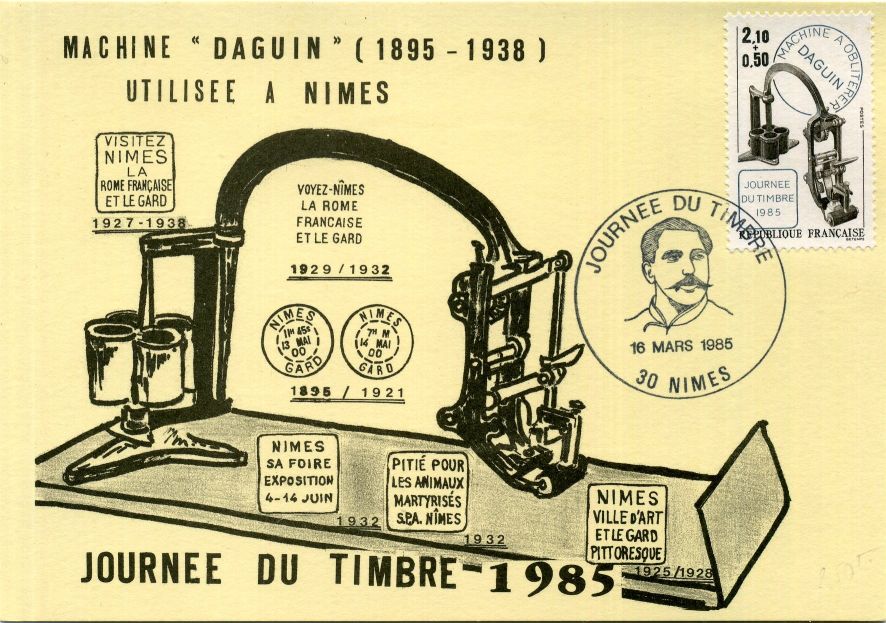 Maximumkarte vom Tag der Briefmarke 1985 in Frankreich